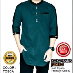 Baju Muslim Kurta Zaka Lengan 3/4 Katun
